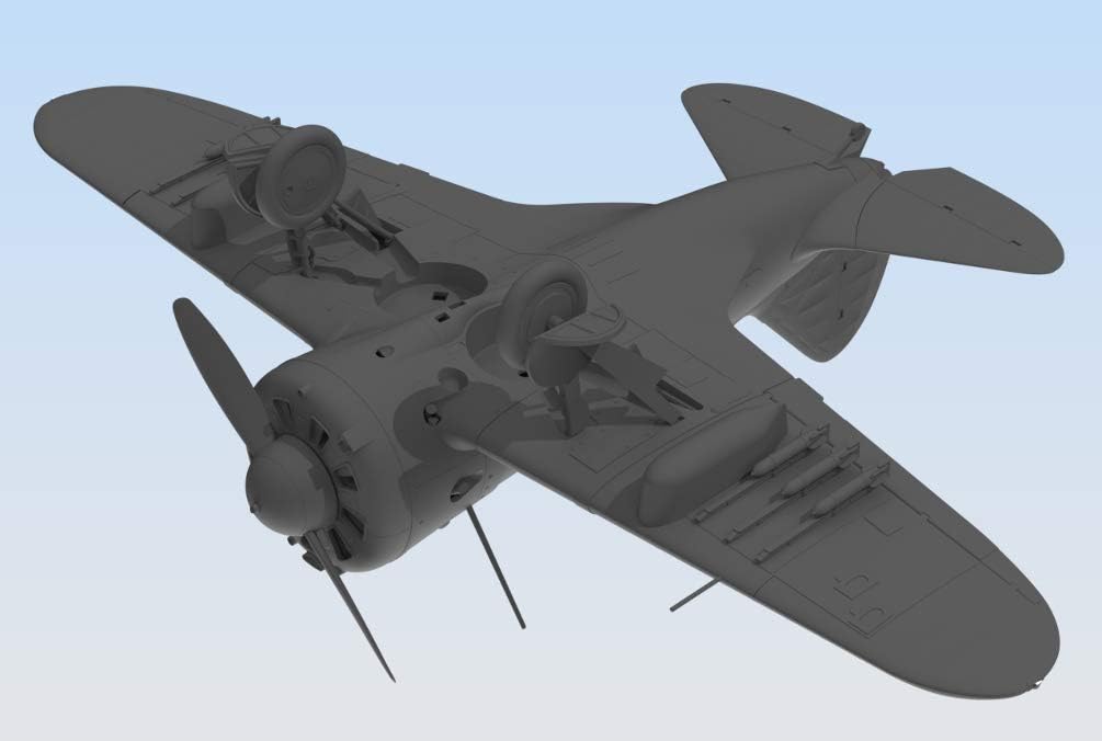 ICM 32003 Air, Force, Modellbausatz I-16 Type 29, WWII Soviet Fighter, Schwarz