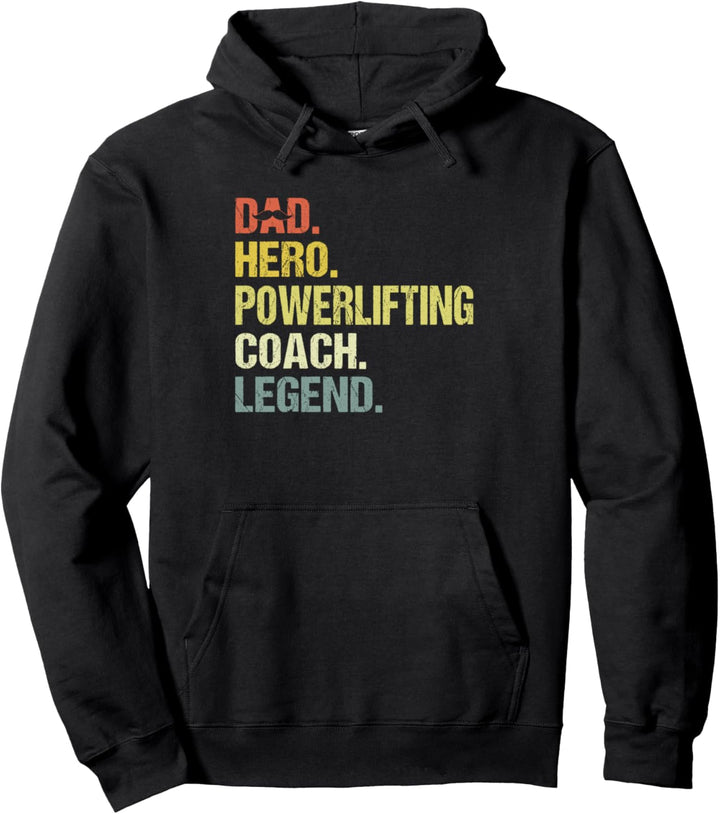 Dad Hero Powerlifting Coach Lustiger Powerlifting Coach Pullover Hoodie