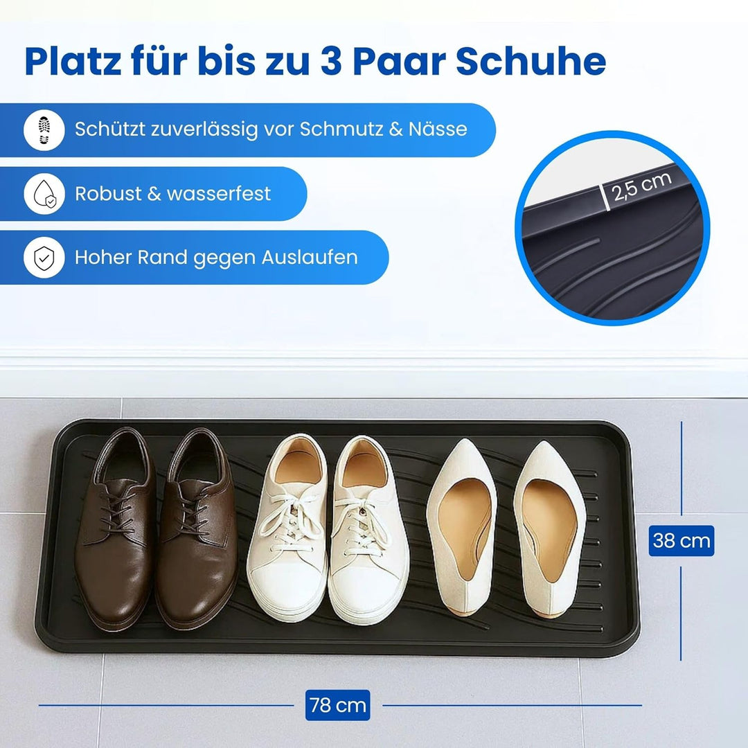 Bestlivings Schuhabtropfschale (2er Pack) Schuhwanne mit hohem Rand (78 x 38 x 2,5cm) - Aptropfunter