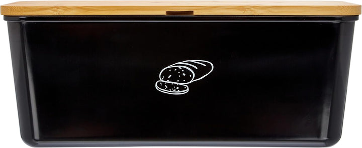 KESPER | Brotbox, Material: Melamin, Bambus, Masse: B: 34 x T: 18 x H: 14 cm, Farbe: Schwarz, Braun