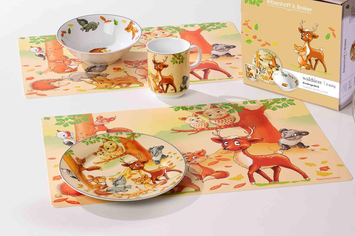 Ritzenhoff & Breker Kindergeschirr-Set Waldtiere, 3-teilig