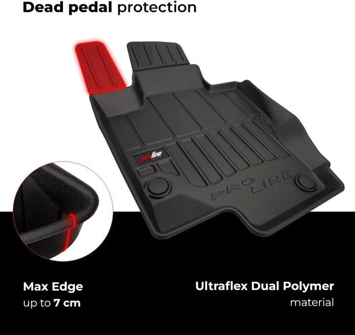 FROGUM ProLine 3D Gummimatten Exklusiven Auto Fussmatten Autofussmatten für FIAT Bravo II 2007-2014,