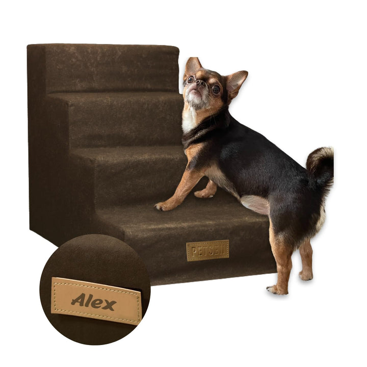 Sofatreppe für Hunde und Katzen – Hundetreppe für Bett &amp; Sofa – 3- oder 4-stufig, rutschfest &amp; wasch