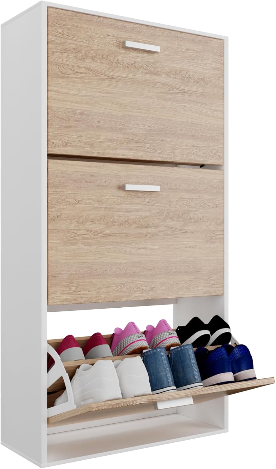 CASABEL Schuhschrank für 18 Paar – grosse Kapazität für Eingangsbereich – L 60 x T 24 x H 113 cm – T