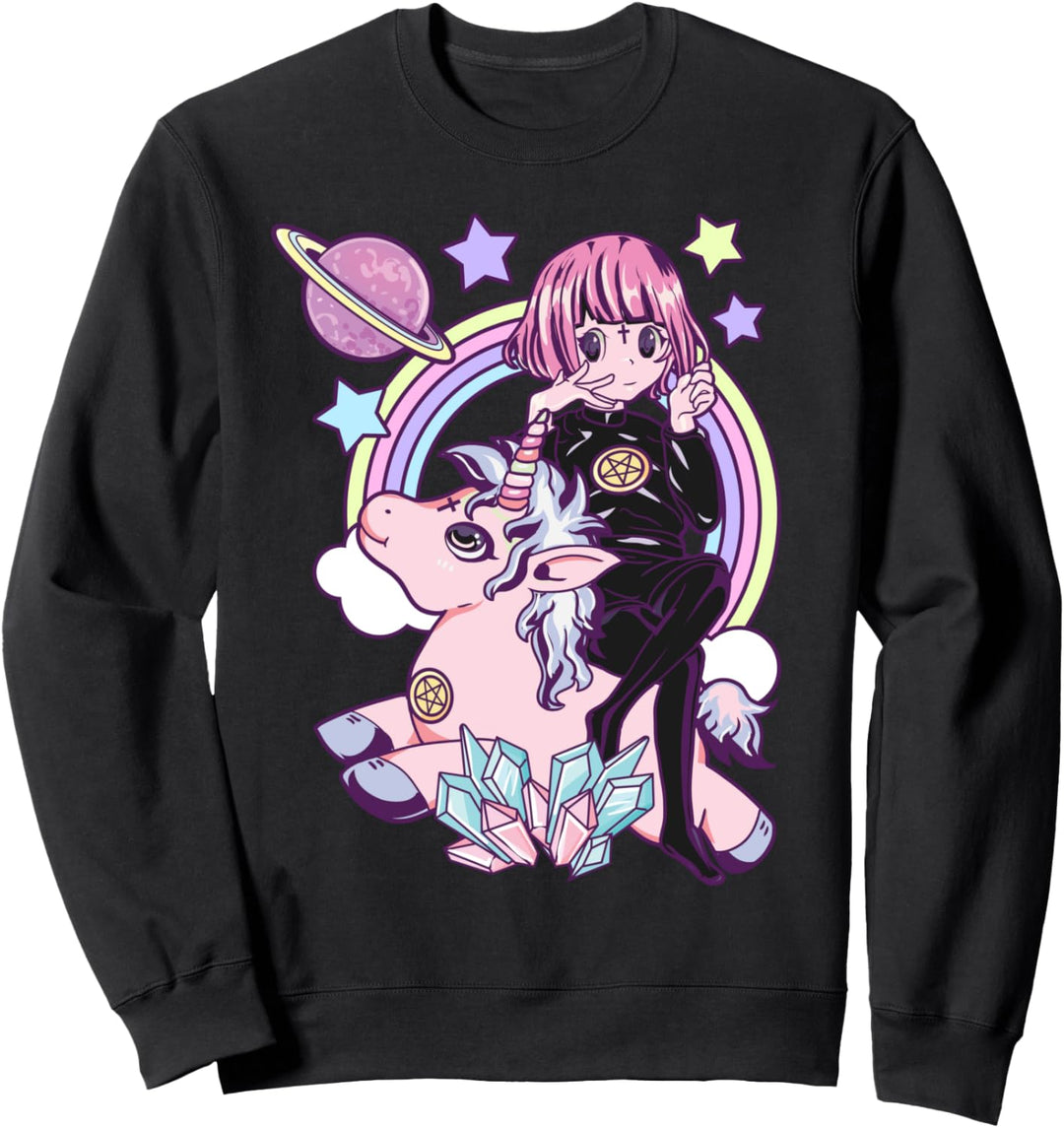 Kawaii Pastel Goth Unicorn Cute Gothic Dark Arts Magic Girls Sweatshirt