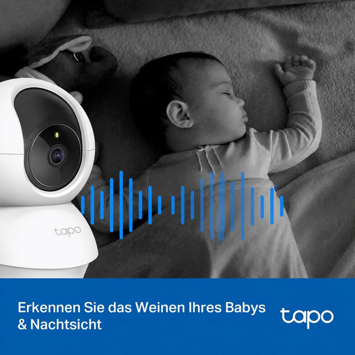 Tapo C200C 360°-WLAN-Überwachungskamera für den Innenbereich, 1080P, Nachtsicht, Bewegungserkennung,