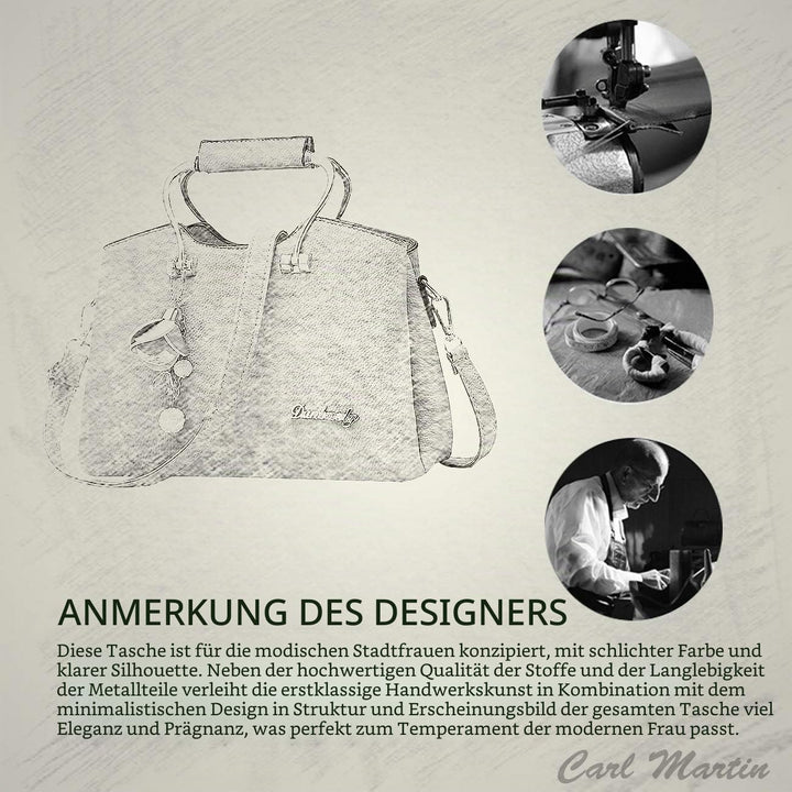 NICOLE&amp;DORIS Damen Handtaschen Schultertasche mit Tragegriff Umhängetasche für Damen Ledertasche mit