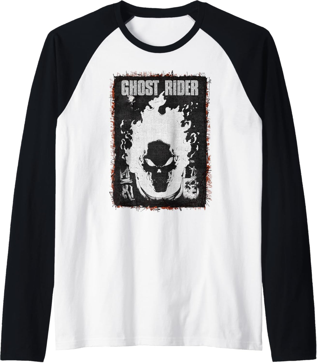 Marvel Ghost Rider Dark Distressed Poster Raglan