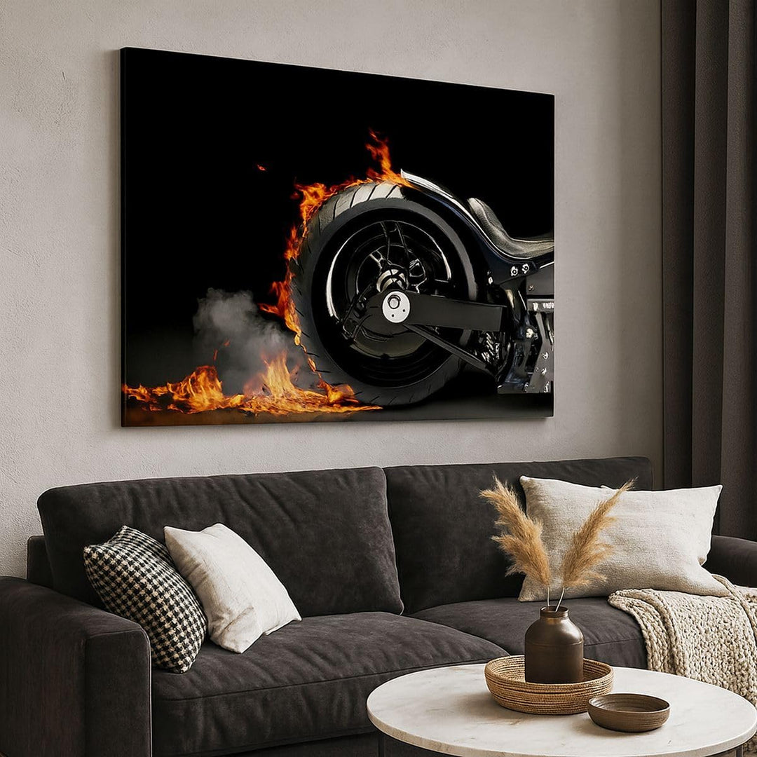 Bilder auf Leinwand 100x70cm Leinwandbild Zerhacker geschwindigkeit stahl mann Gross Wanddeko Bild S