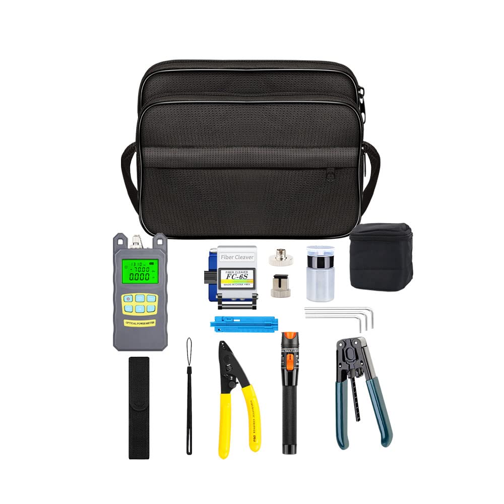 DAXGD 9 In 1 Faseroptik FTTH Toolkit mit FC-6S Fiber Cleaver und optischer Leistungsmesser 5km Visua