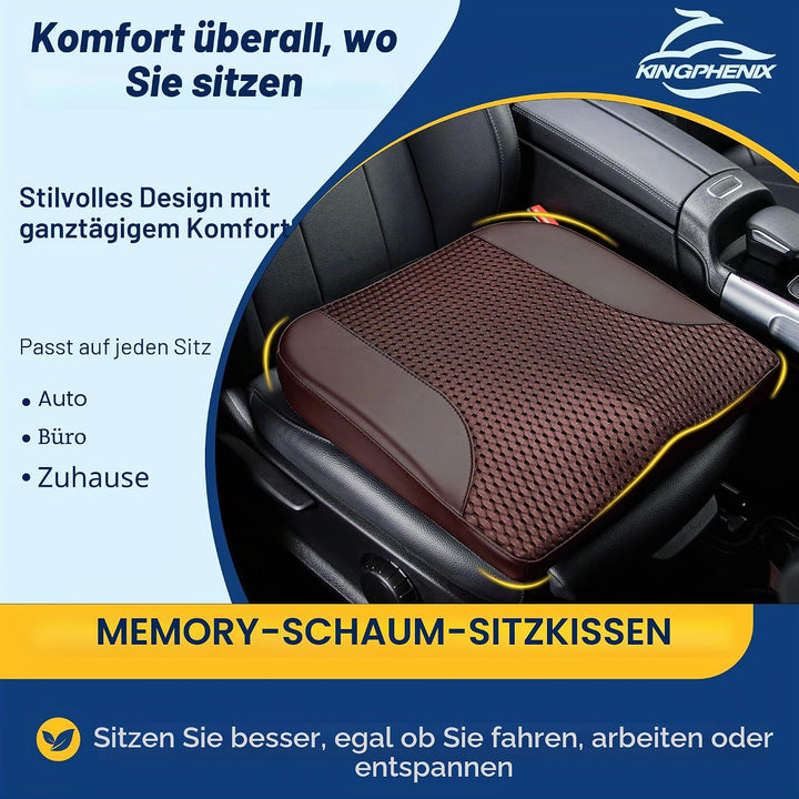 kingphenix Autositzkissen – Memory Foam Sitzkissen für Fahrerkomfort – Druckentlastung für Steissbei