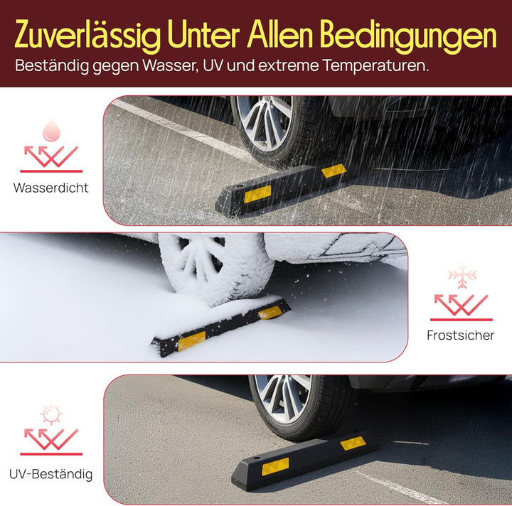 Pyle Parkplatzbegrenzung Anfahrtschutz Set – Garagenstopper für das Auto ohne zu Bohren oder mit Bef