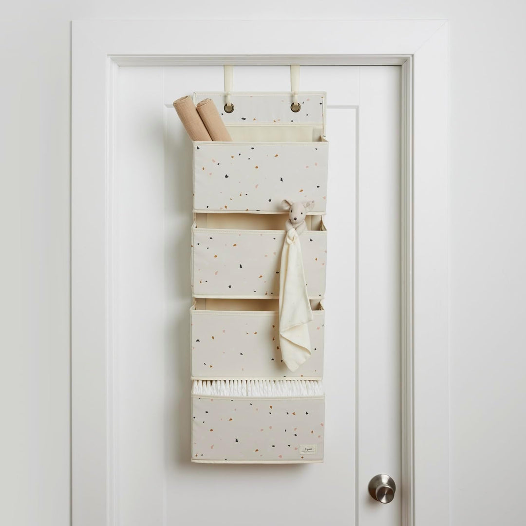 3 Sprouts - Hängeorganizer Tür Organizer - 4 Fächer - Terrazzo Creme, Terrazzo Creme