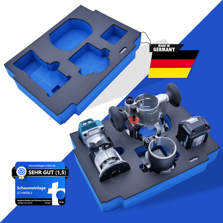 SCHWÄBLE® Schaumeinlage Schaumstoffeinlage für Makita Akku-Multifräse DRT50 ohne Koffer