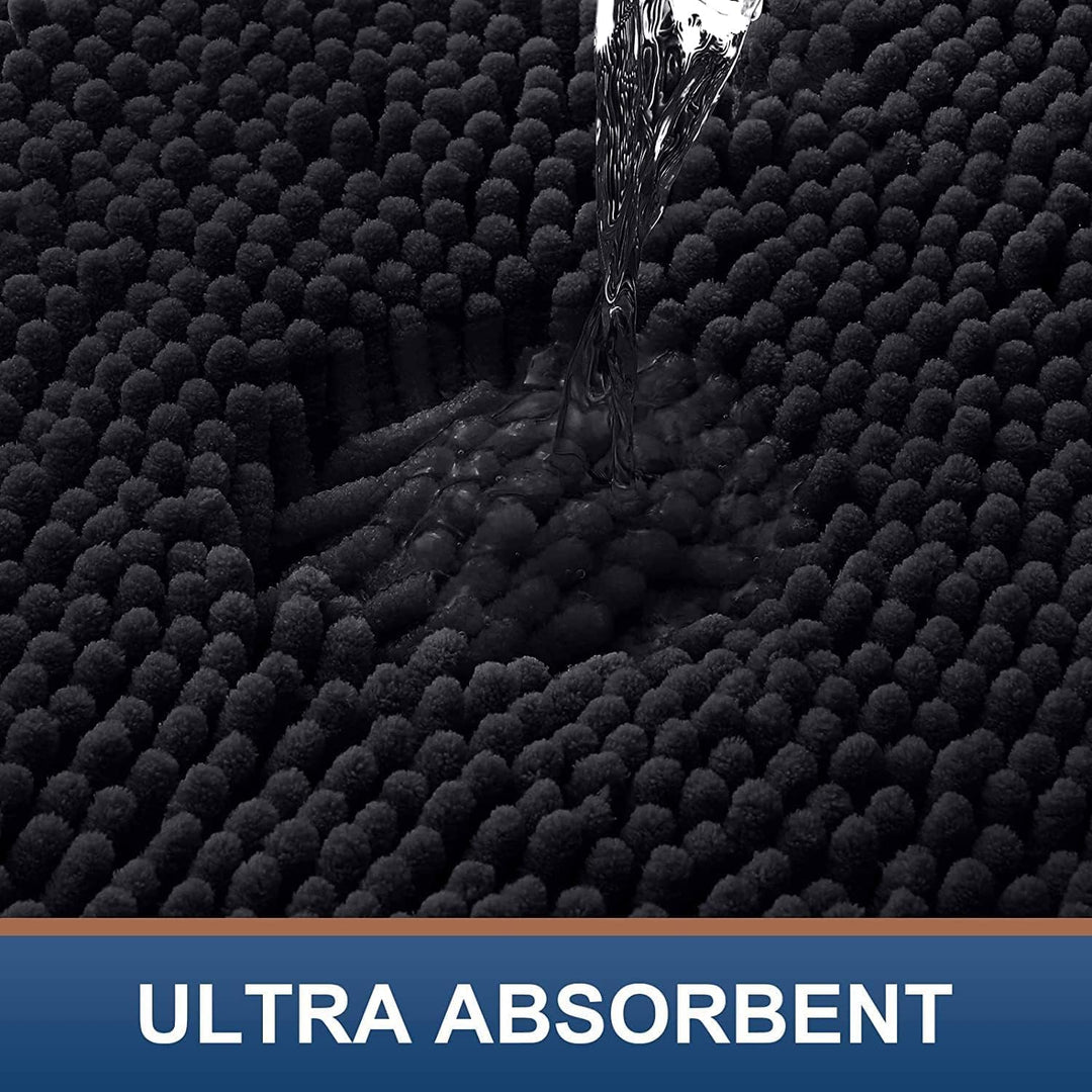 Homaxy rutschfeste Badematte Chenille Badezimmerteppich Mikrofaser Badteppich Saugfähige Hochflor Ba