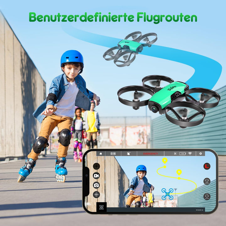 Loolinn | Drohne mit Kamera als Geschenk für Kinder - Mini Drohne Ferngesteuert, First Person View K