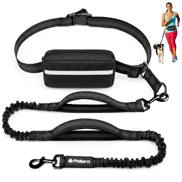 Philorn Joggingleine Hunde, Freihändig Laufleine für Hunde, Bauchgurt Hundeleine zum Joggen Laufen W
