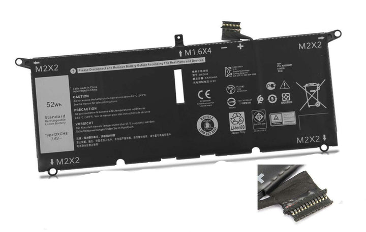 ASKC 52Wh DXGH8 Akku für Dell XPS 13 9370 2018 Series XPS 13-9370-D1605G 13-9370-D1605S 13-9370-D170