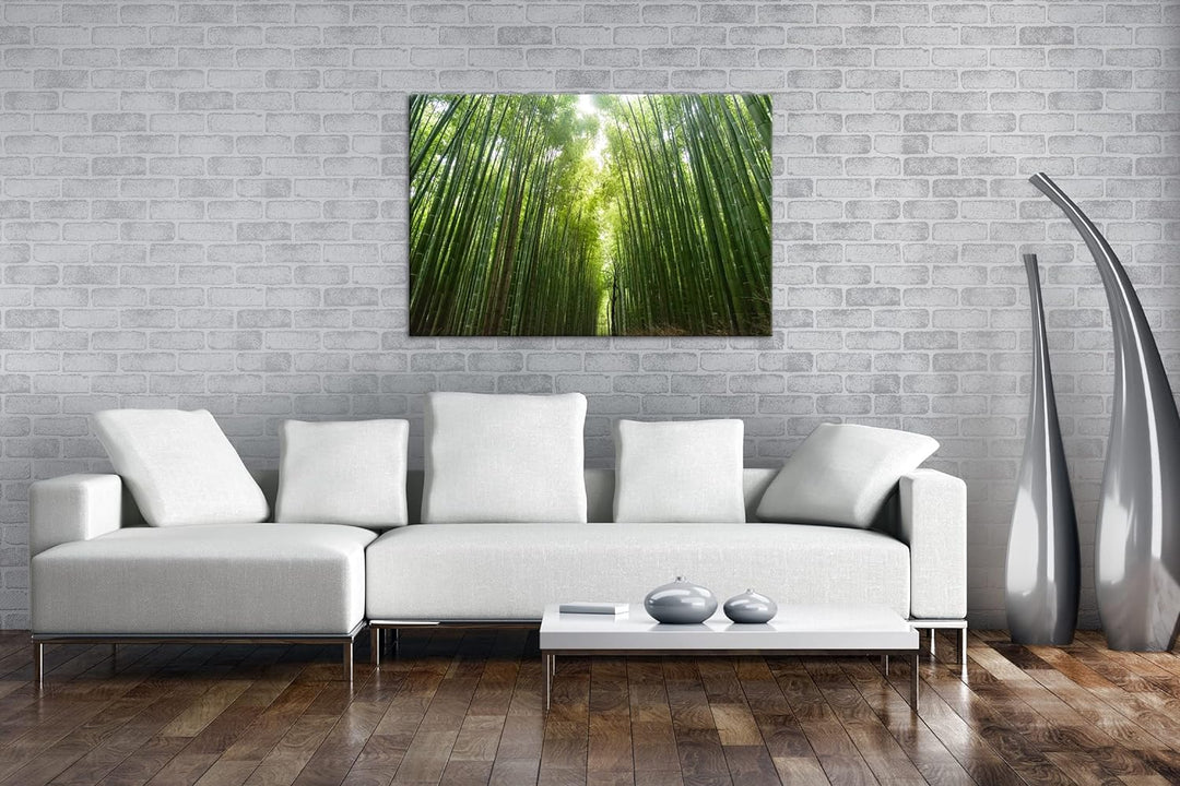 in die Höhe wachsender Bambus Format: 60x40 als Leinwandbild, Motiv fertig gerahmt auf Echtholzrahme