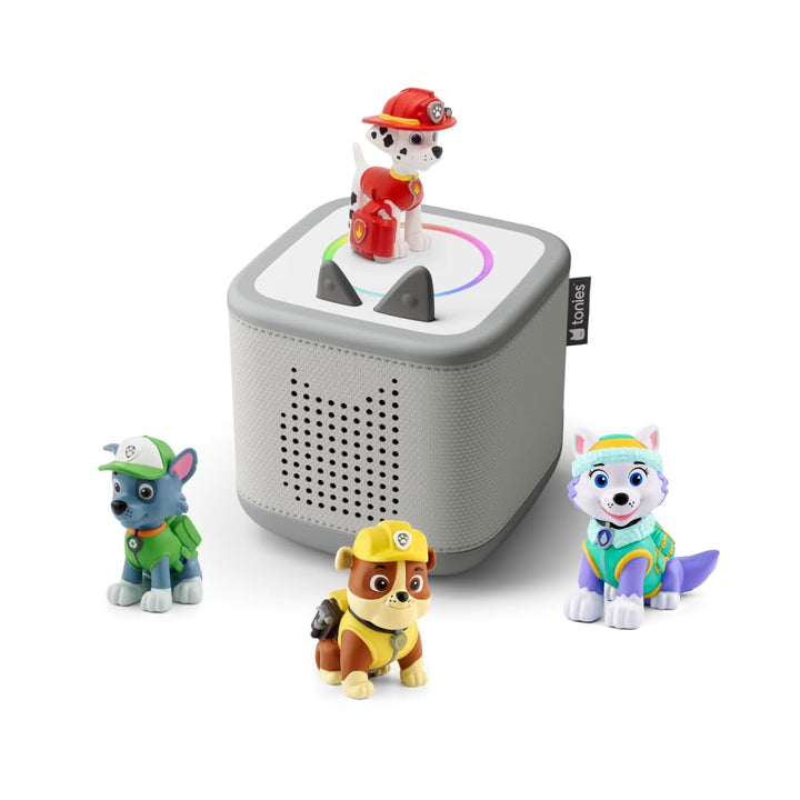 tonies Toniebox 2 Bundle Incl. 4 Tonies: Paw Patrol Rubble, Rocky, Marshall, Everest, Mondgrau, Audi