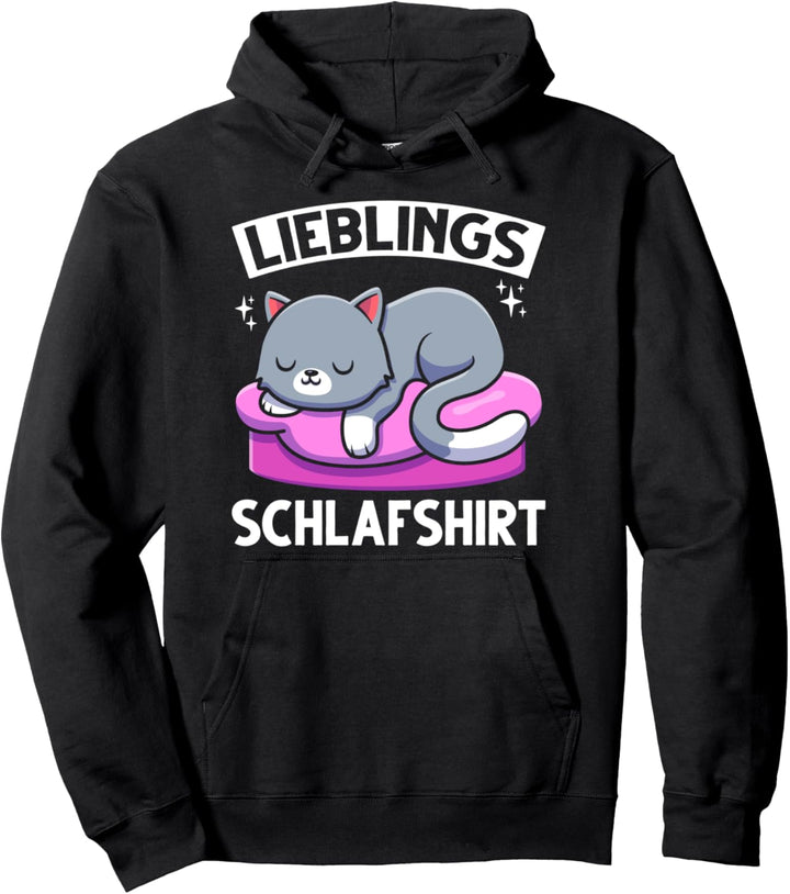 Haustier Pajama Nachthemd Schlafshirt Schlafende Katze Pullover Hoodie