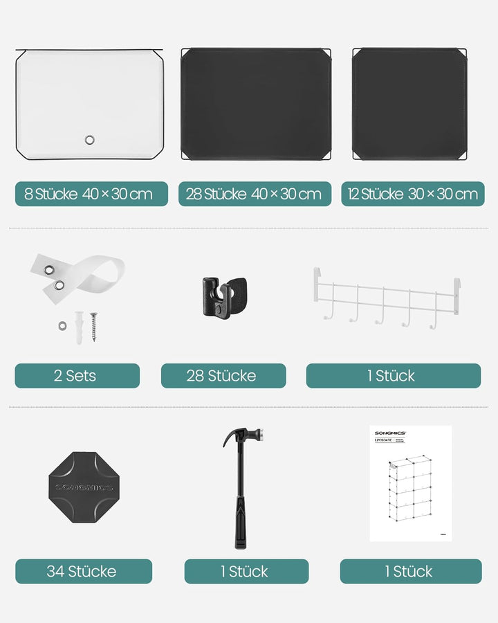 SONGMICS Schuhregal, Schuhschrank, für Garderobe und Eingangsbereich, anpassbar, 8 Fächer, für bis z