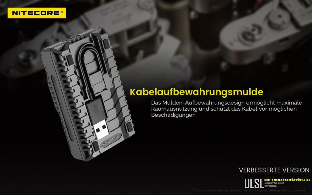 Nitecore ULSL USB-Ladegerät mit LCD-Display , Leica BP-SCL4, Leica BP-SCL4