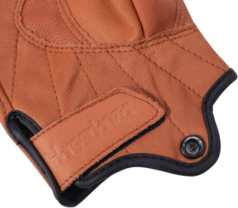 Harssidanzar Herren Vollfinger Ziegenleder Touchscreen Motorrad Fingerlose Handschuhe GM037EU XL Brä