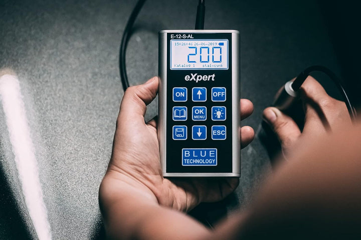 Blue Technology Schichtdickenmessgerät für auto E-12-S-AL eXpert | Lackmessgerät für Stahl und Alu-K