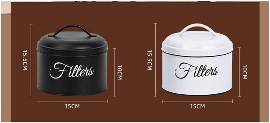 Kaffeefilterhalter, Aufbewahrungskorb für Kaffeefilter mit Deckel, Runder KaffeefilterbehäLter für d