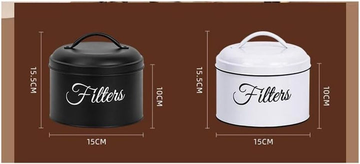 Kaffeefilterhalter, Aufbewahrungskorb für Kaffeefilter mit Deckel, Runder KaffeefilterbehäLter für d
