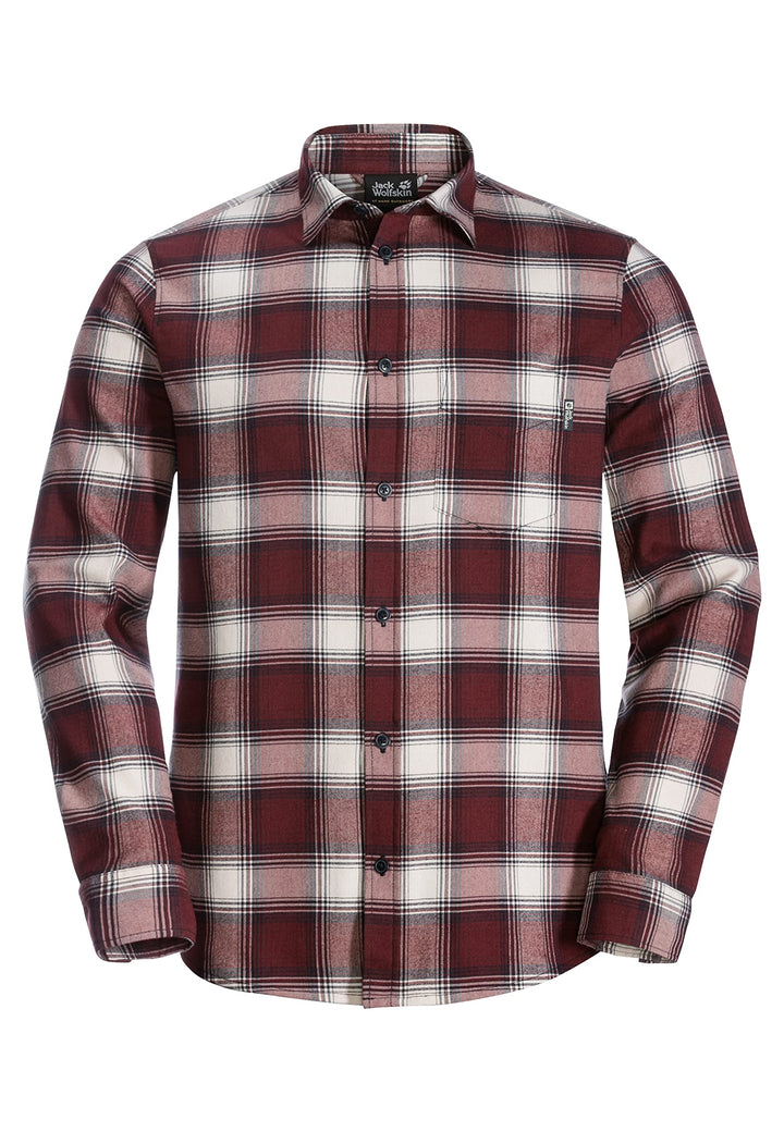 Jack Wolfskin Herren Wanderweg Hemd M Cordovan Red Checks, M Cordovan Red Checks