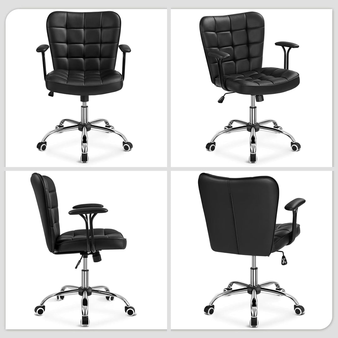 Yaheetech Bürostuhl Ergonomischer Schreibtischstuhl Bürosessel Arbeitsstuhl, Drehstuhl mit Weichen A