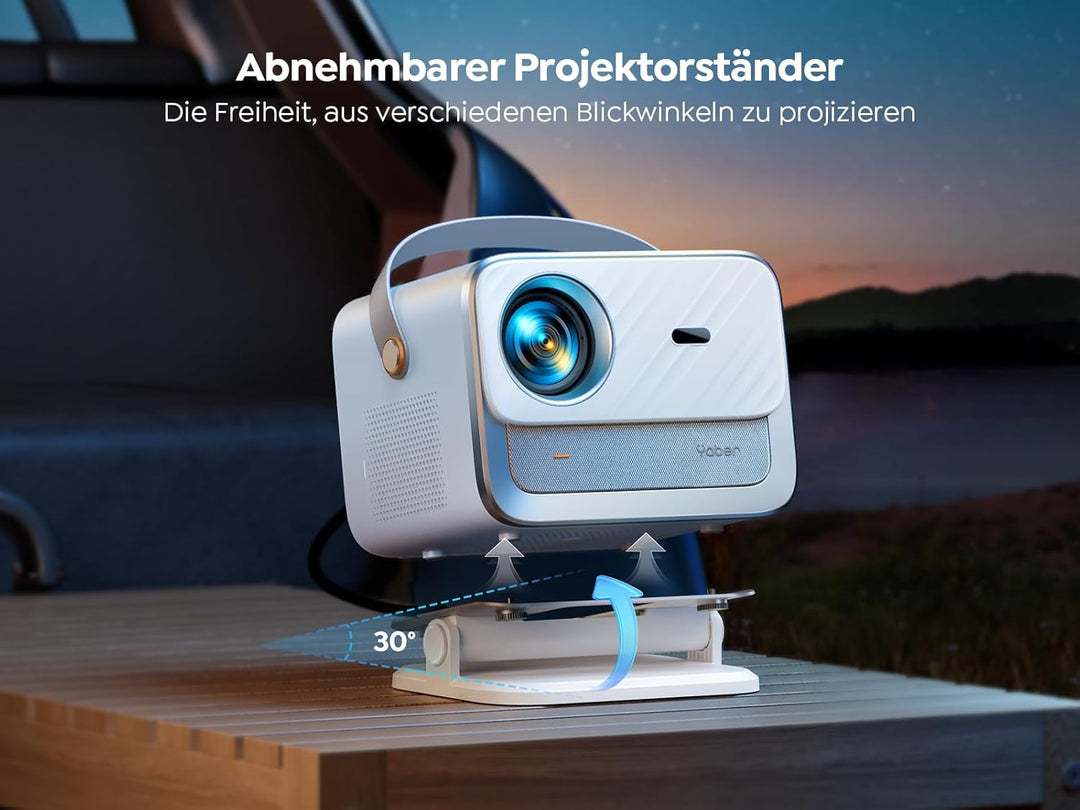 【Offizielles Netflix & Dolby 20W】 YABER V12 Beamer 4K, 1080P Projektor Full HD mit Ständer, Autofoku