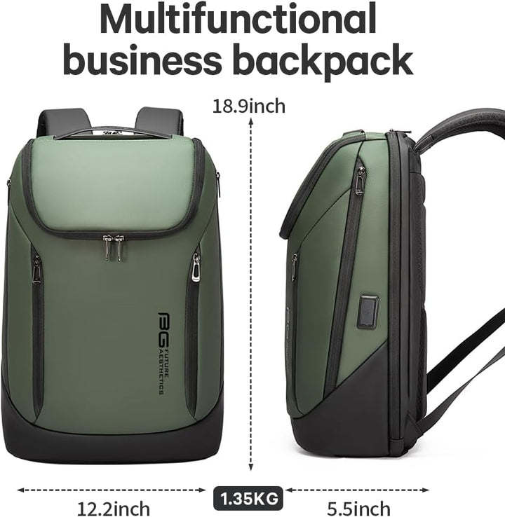 BANGE Business-Smart-Rucksack, wasserdicht, 39,6 cm (15,6 Zoll), Laptop-Rucksack mit USB-Ladeanschlu