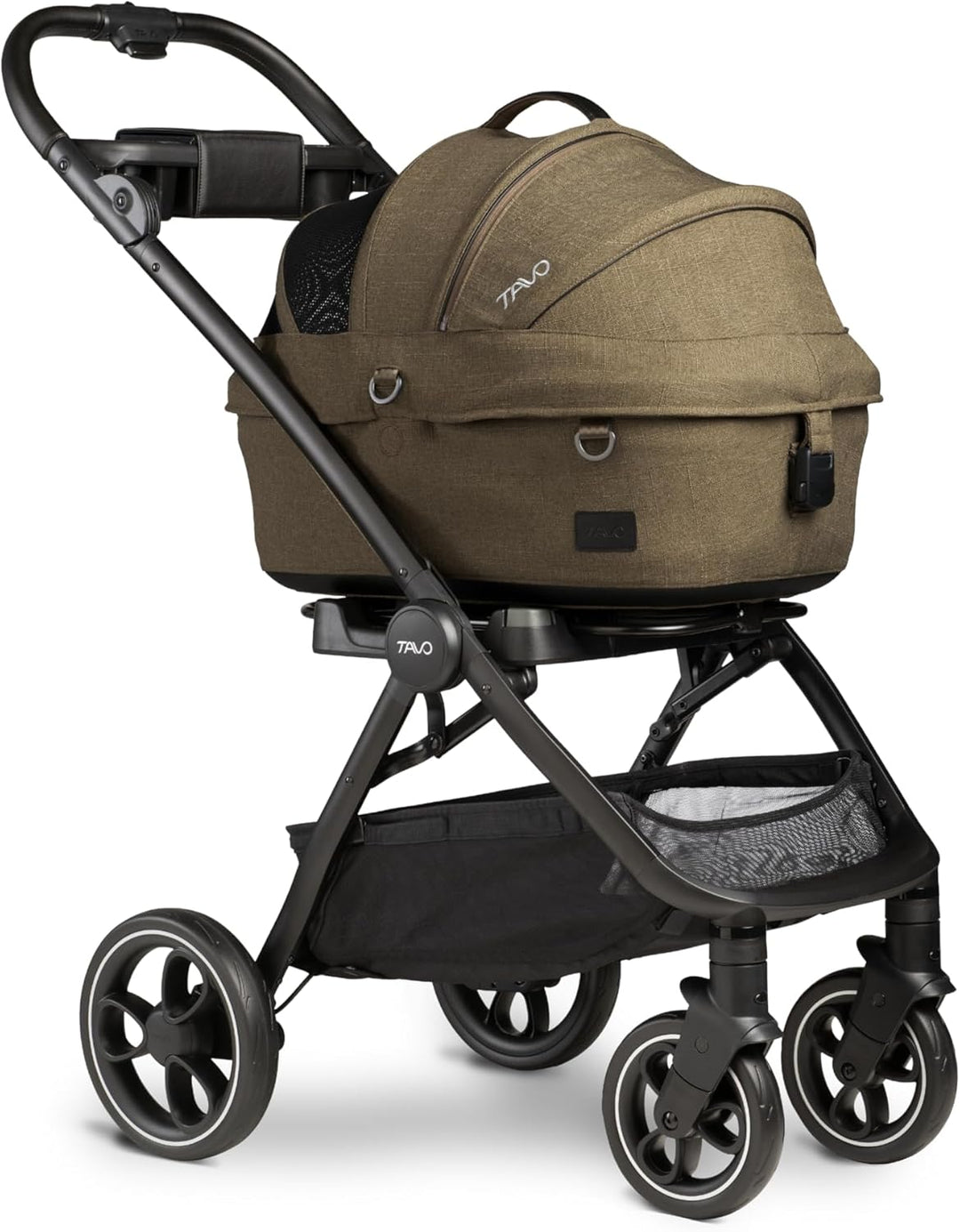Tavo Maeve Small Flex‑Griff Haustier‑Autositz mit ISOFIX‑Bodenplatte, 2 Matratzenauflagen, Geeignet