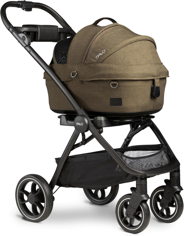 Tavo Maeve Small Flex‑Griff Haustier‑Autositz mit ISOFIX‑Bodenplatte, 2 Matratzenauflagen, Geeignet