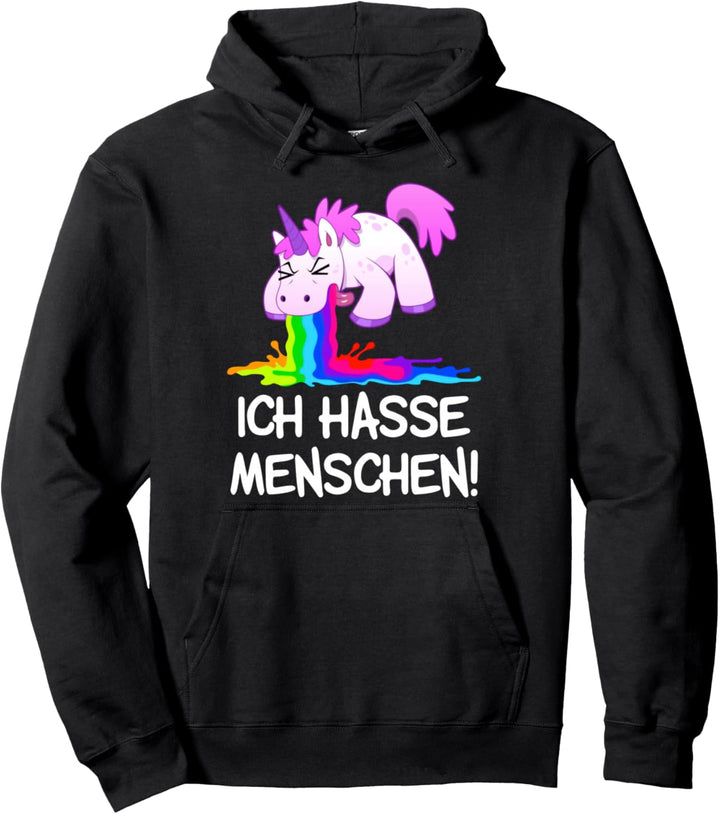 ich hasse menschen kotzendes einhorn unicorn spass kostüm Pullover Hoodie