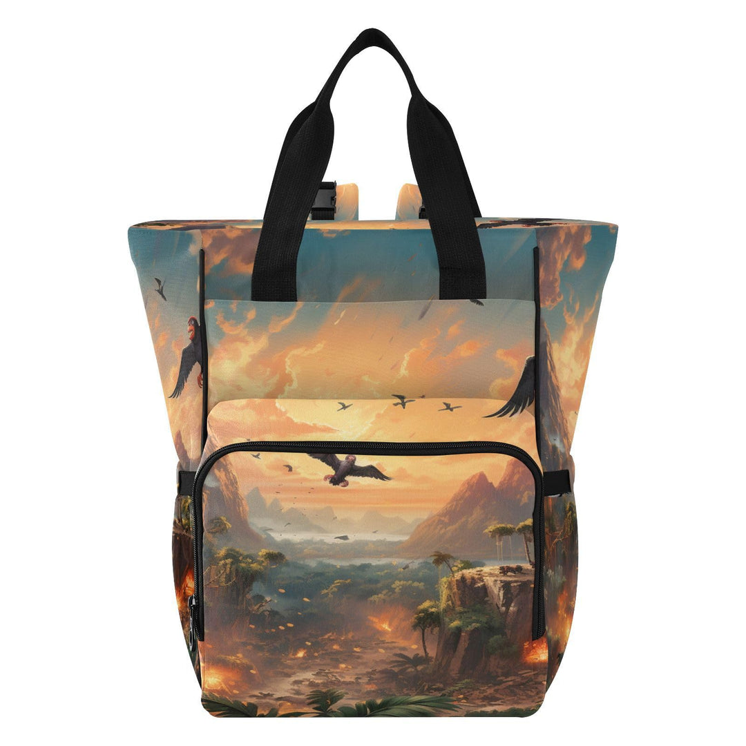 Fliegende Drachen Jagen Feurig Wickeltasche Reiserucksack Grosse Kapazität Schulter Mom Taschen für