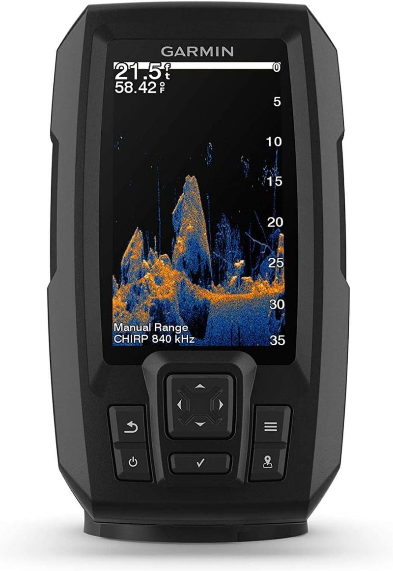 Garmin Striker Vivid 4cv, Easy-to-Use 4-inch Color Fishfinder and Sonar Transducer, Vivid Scanning S