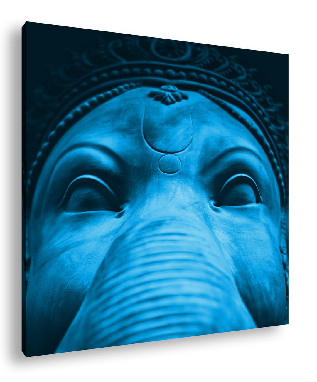deyoli indische Elefanten Gottheit Format: 70x70 Effekt: Monocrome Blau als Leinwand, Motiv fertig g