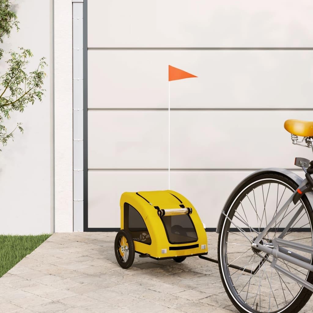 vidaXL Fahrradanhänger für Hunde, Hundeanhänger für Fahrrad, Hundefahrradanhänger mit Reflektoren Fl