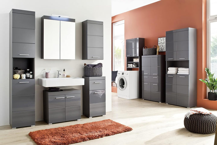 trendteam smart living - Spiegelschrank inkl. Beleuchtung - Bad - Amanda - Aufbaumass (BxHxT) 60 x 7