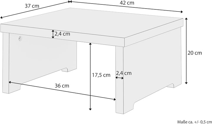 Erst-Holz Nachtkästchen niedriger Nachttisch ohne Schublade Kiefer massiv lackiert 90.20-K15