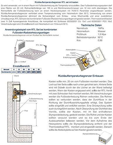 anapont Rücklauftemperaturbegrenzer RTL mit Kasten G3/4 (weiss/Chrom) Wess/Chrom, Wess/Chrom
