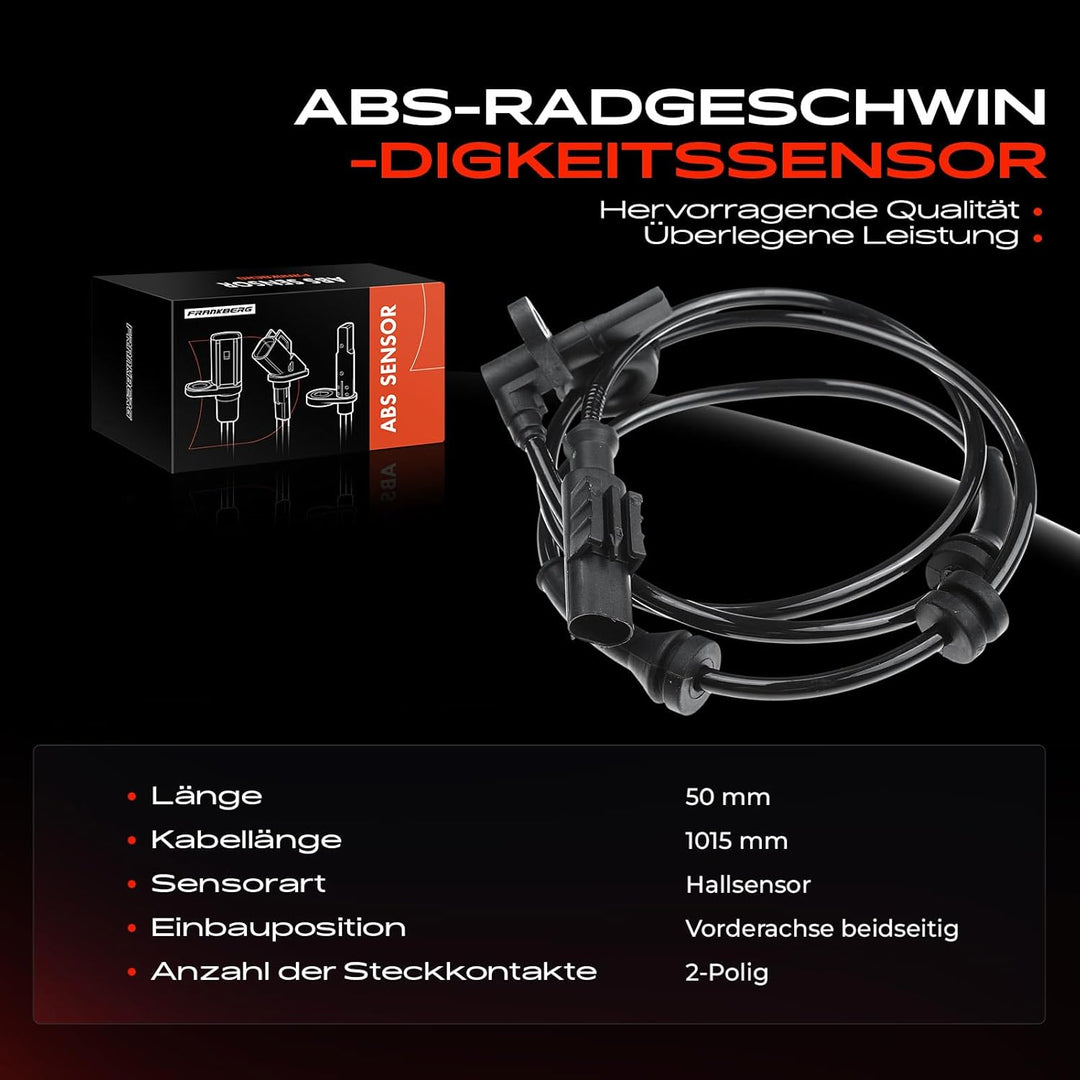1x ABS Sensor Vorderachse für Bravo II 198 Bravo Van 198 Stilo 192 Stilo Multi Wagon 192 Stilo Van 1