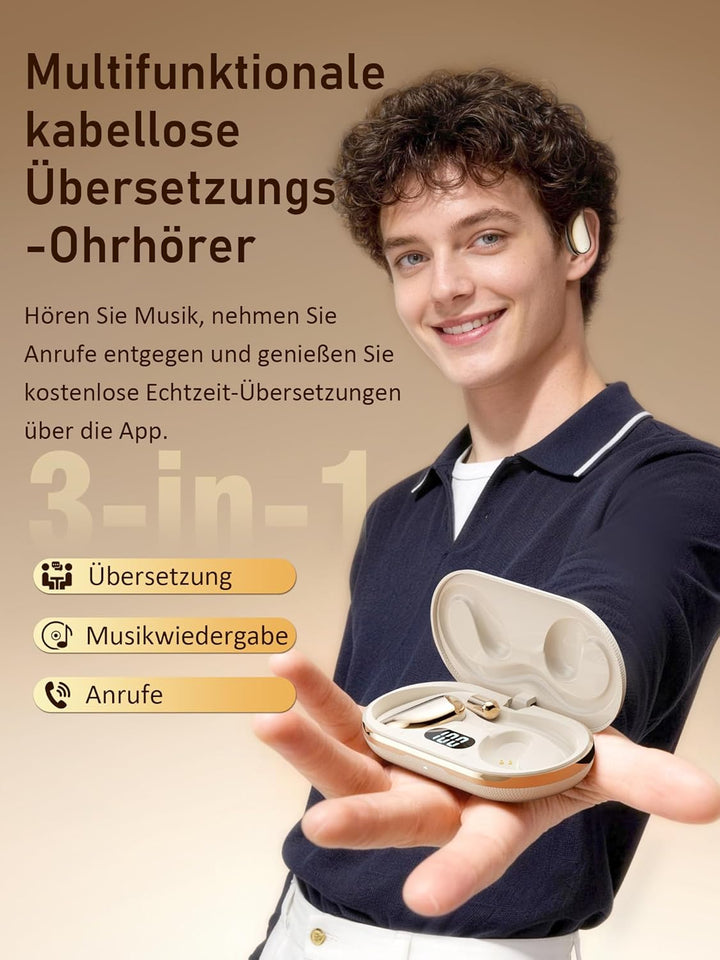 KI Übersetzer Kopfhörer Sprachübersetzer Übersetzungskopfhörer: 3-in-1 Kopfhörer Übersetzer Echtzeit