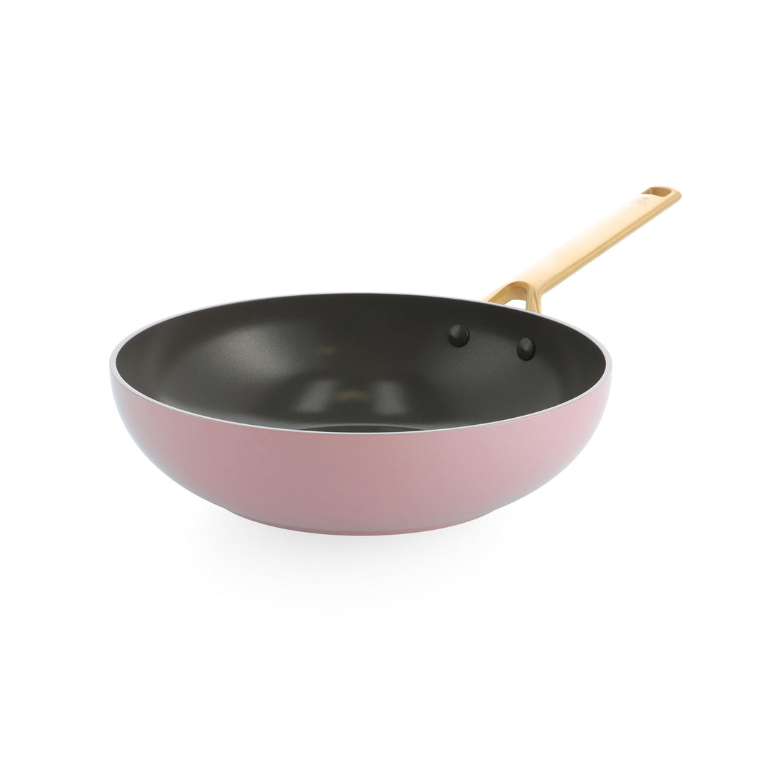 BK Sublime Keramik-Antihaft-Wok 28 cm/3,69, PFAS-frei, Induktion, Goldene Edelstahlgriffe, Backofenf