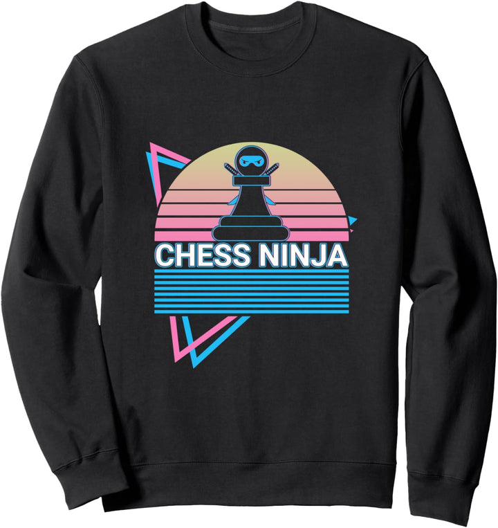 Lustiges Schach Retro Schach Ninja Sweatshirt
