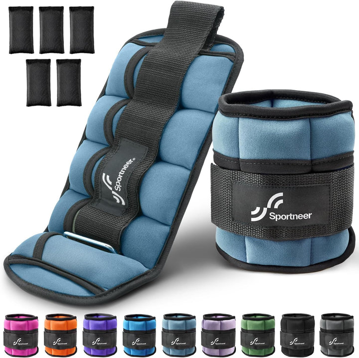Sportneer Gewichtsmanschetten, Verstellbares Fussgelenkgewichte Set, Fuss-/Handgelenkgewicht Mansche